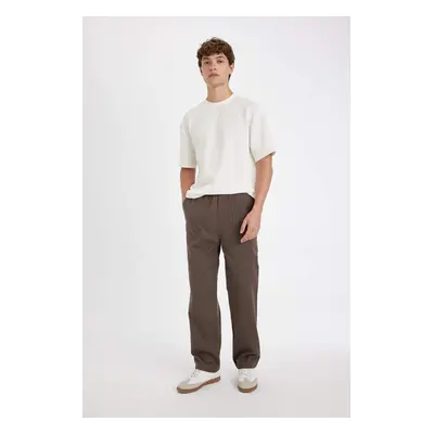 DEFACTO Gabardine Trousers Wide Straight Fit Pocket Wide Straight Leg C9159ax24au