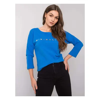 Lady's dark blue blouse with inscription