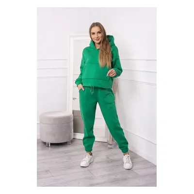 Insulated set with sweatshirt with tying down green