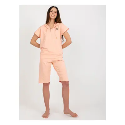 Peach Women's Cotton Pajamas with Shorts