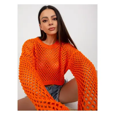 Orange openwork summer sweater