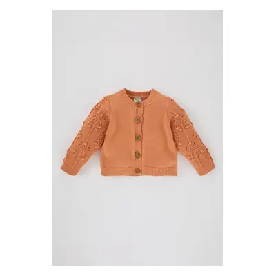 DEFACTO Baby Girl Crew Neck Knitwear Cardigan