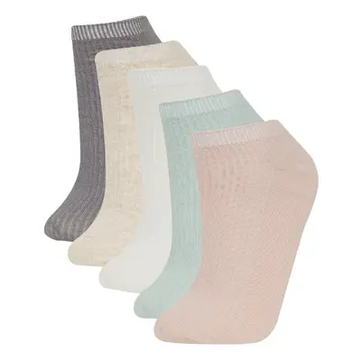 DEFACTO Women's Comfortable Elastic 5-Pack Cotton Ankle Socks