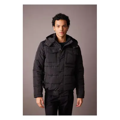 DEFACTO Slim Fit Hooded Faux Fur Lined Puffer Down Coat