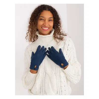 Dark blue gloves with geometric patterns