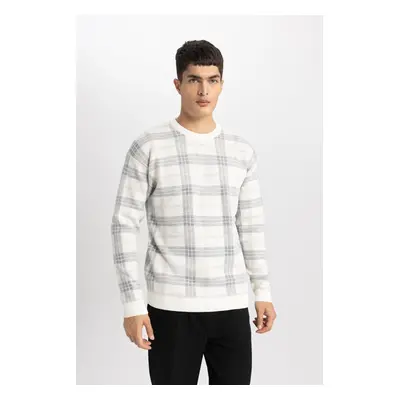 DEFACTO Relax Fit Crew Neck Patterned Knitwear Sweater