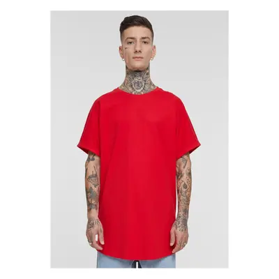 Men's Long Shaped Turnup Tee T-Shirt - Red