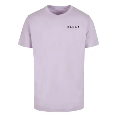 Men's T-shirt with Trust Dove lilac inscription on the back