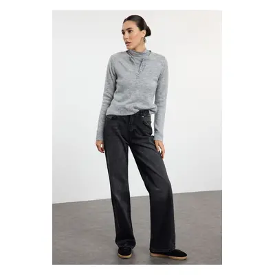 Trendyol Black High Waist Wide Leg Jeans