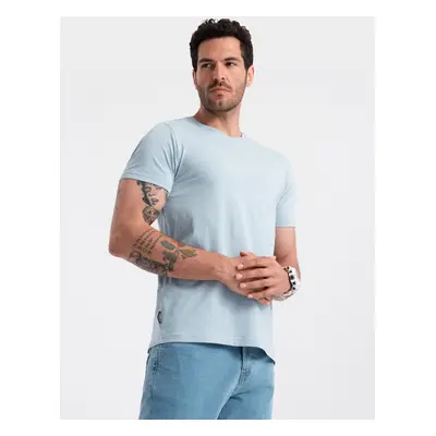 Ombre BASIC men's classic cotton T-shirt - light blue