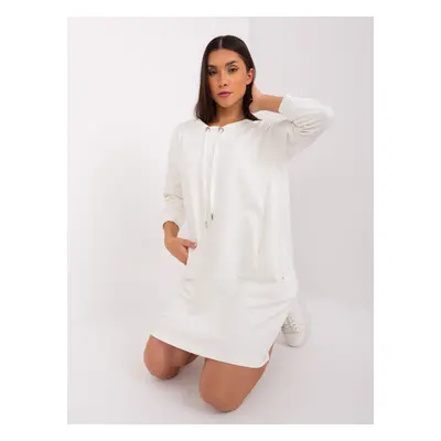 Women's sweatshirt dress Ecru with pockets