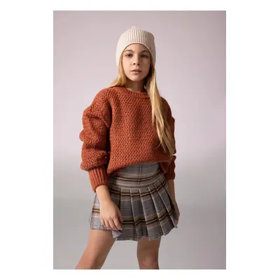 DEFACTO Girls' Crew Neck Sweater