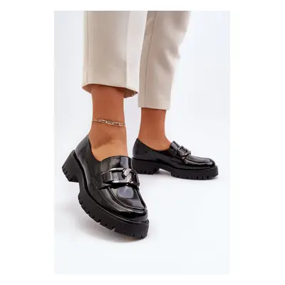 Women's patent leather loafers Black Santtes