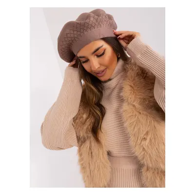 Brown knitted beret