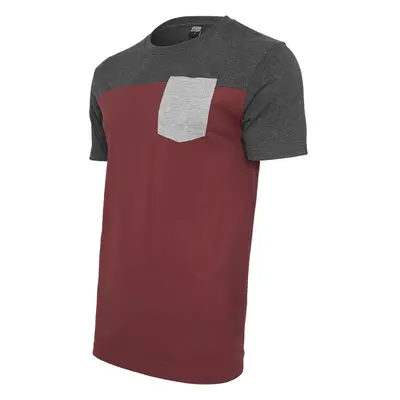 3-Tone Pocket T-Shirt Burgundy/Cha/Grey