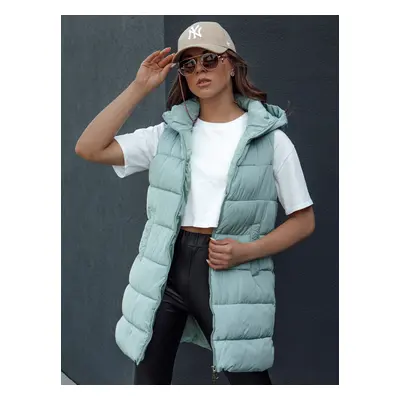 Women's quilted vest with hood BRITA green Dstreet