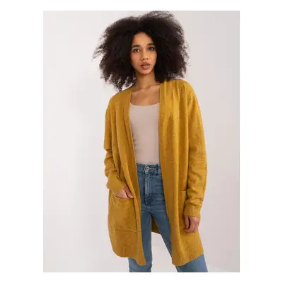 Dark yellow viscose cardigan