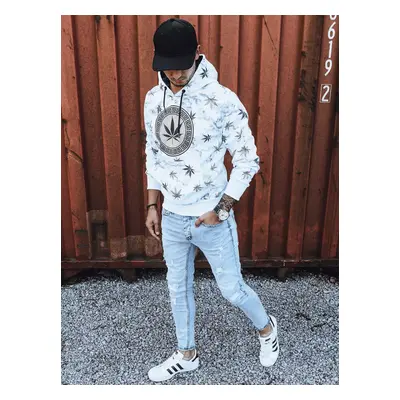 White men's sweatshirt with Dstreet print