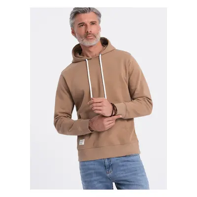 Ombre Men's kangaroo hooded sweatshirt - brown