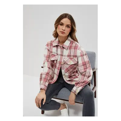 Plaid shirt jacket - pink