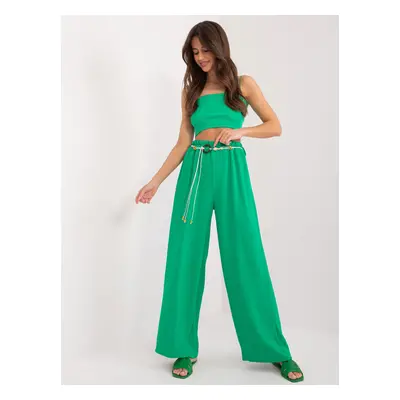 Green Summer Fabric Trousers