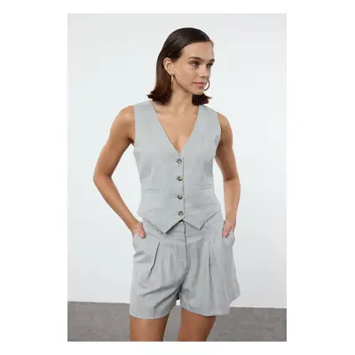 Trendyol Gray Pleated Woven Polyviscose Shorts