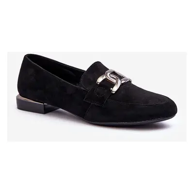 Women's loafers with decoration black Camilena