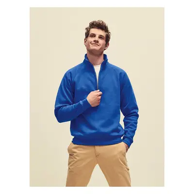 Blue Men's Sweatshirt Zip Neck Sweat Fruit of the Loom