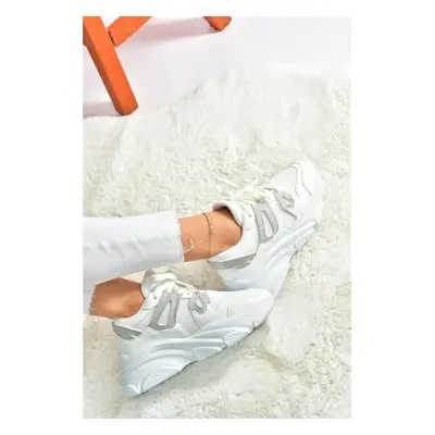 Fox Shoes P973016509 White Thick Soled Sneakers Sports Shoes