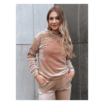 Women's velour VIP PRIVATE camel set Dstreet