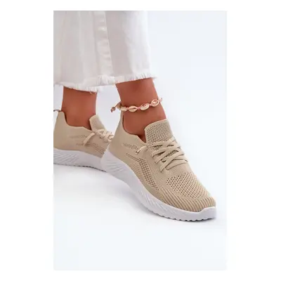 Beige women's slip-on sports shoes Jagelia