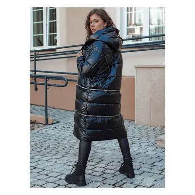 Women's winter quilted jacket with hood SHANEE PREMIUM black Dstreet