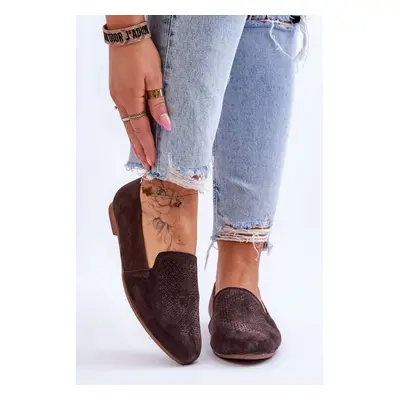 Suede comfortable loafers brown Giovana