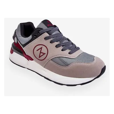 Men's lace-up sports shoes grey and black Stephen