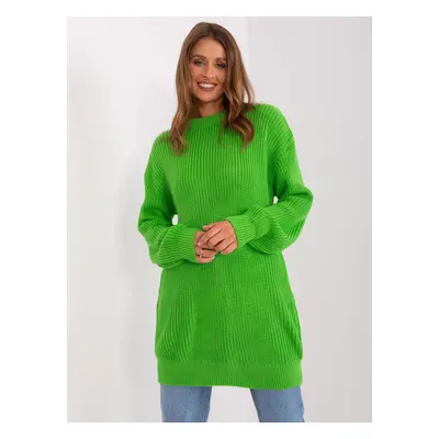 Light Green Long Oversize Women's Sweater