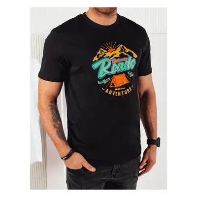 Men's black T-shirt with Dstreet print