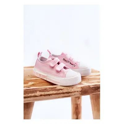 Kids fabric sneakers with Velcro BIG STAR KK374077 Pink