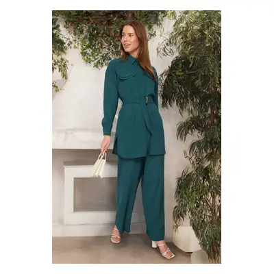 Trendyol Emerald Green Woven Two-Piece Set