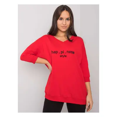 Red sweatshirt with Jolanda RUE PARIS inscription