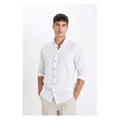 DEFACTO Modern Fit Polo Collar Long Sleeve Shirt T6284az24sm