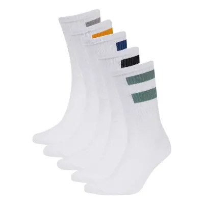 DEFACTO Men's Comfortable Elastic 5-Pack Cotton Long Socks