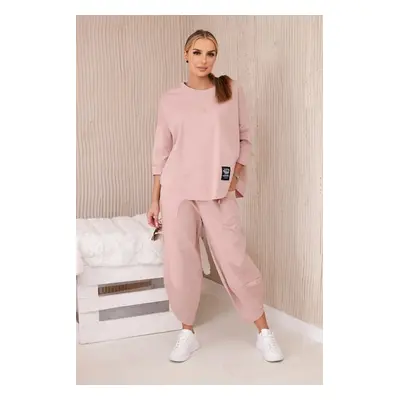 Women's set sweatshirt + pants Punto - powder