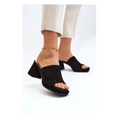 Women's black Bralya high-heeled slippers