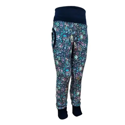 Girls' sweatpants MIA - tm. blue - flowers