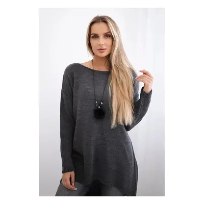 Sweater with necklace Graphite