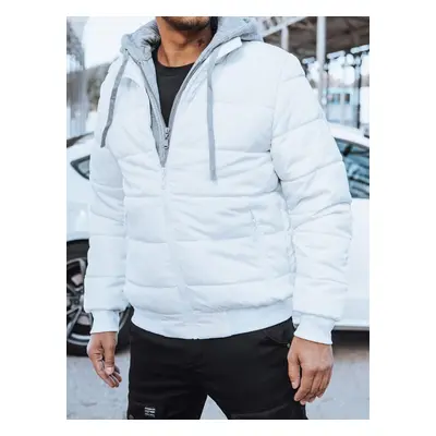 Men's White Quilted Dstreet Winter Jacket