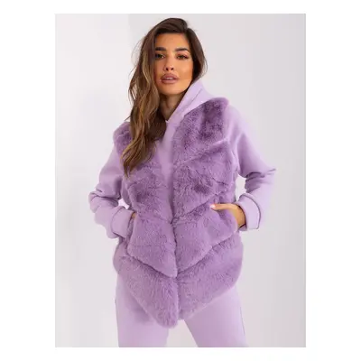 Light purple women's faux fur vest