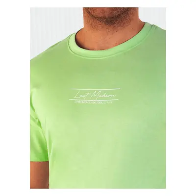 Men's T-shirt with print, green Dstreet