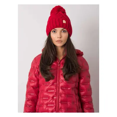 Red warm winter cap