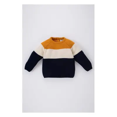 DEFACTO Baby Boy Crew Neck Color Block Sweater